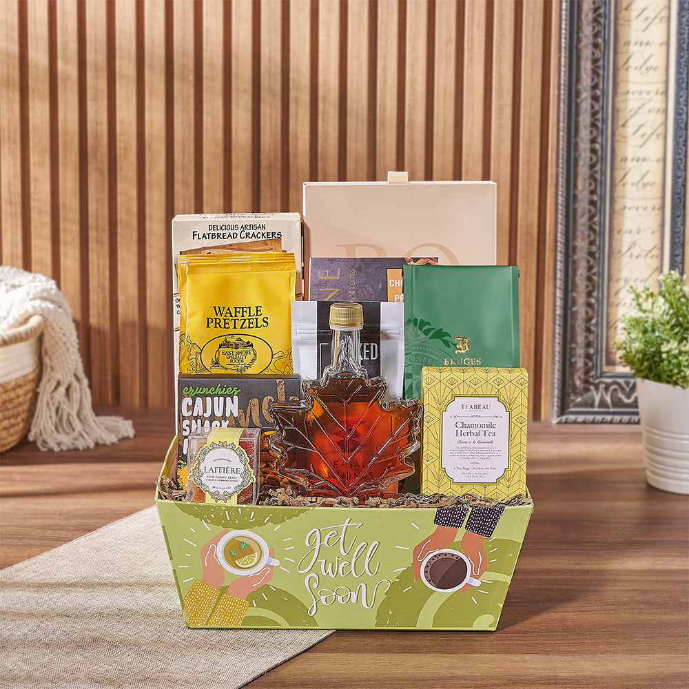 Get Well Gourmet Gift Tray – how the gift is presented