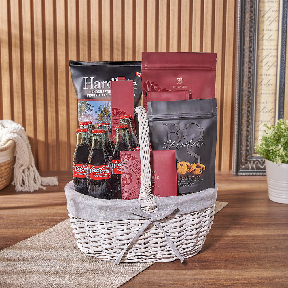 Barbecue Chips and Chocolate Gift Basket – how the gift is presented