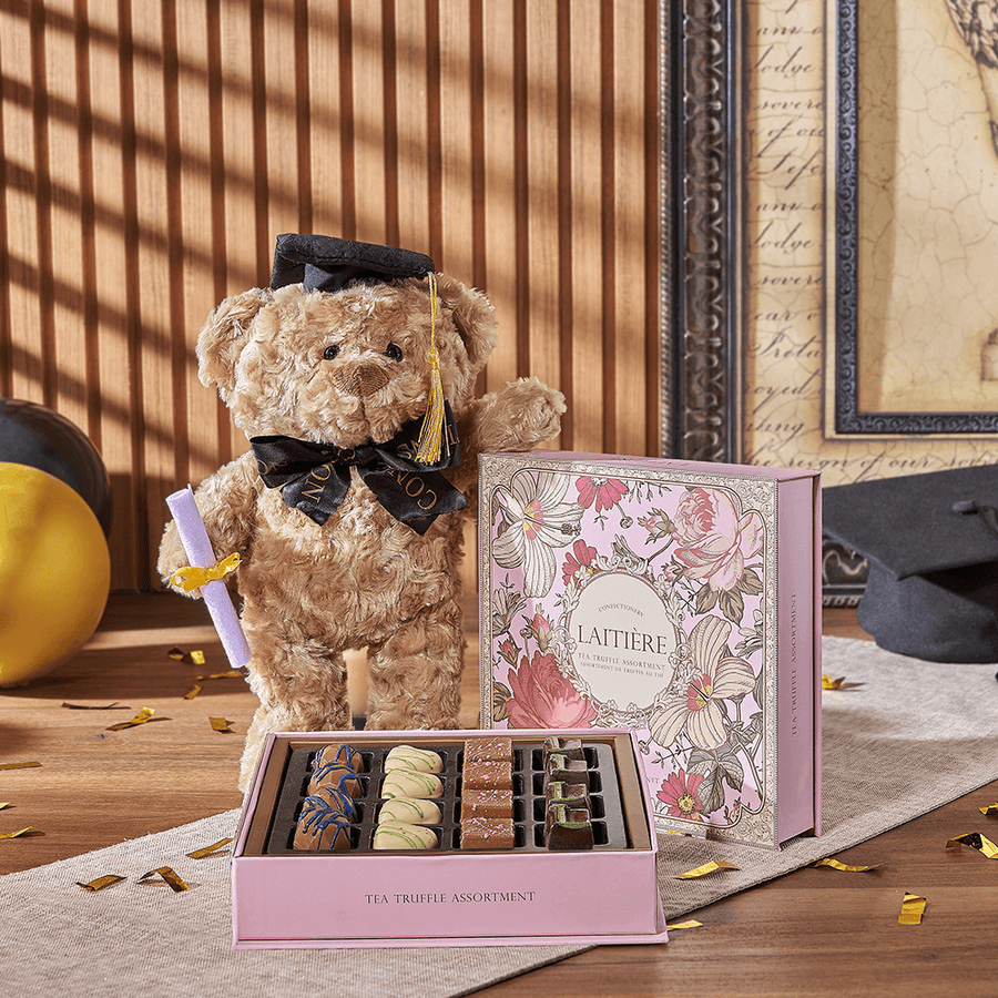 Indulgent Graduation Gift Set, graduation gift, graduation, chocolate gift, chocolate, plush gift, plush, Hamilton delivery
