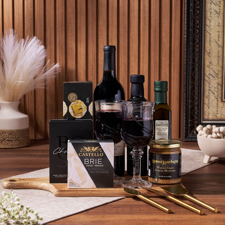 Appetizing Wine Gift Board, wine gift, wine, charcuterie gift, charcuterie, cheese board gift, cheese board, Hamilton delivery
