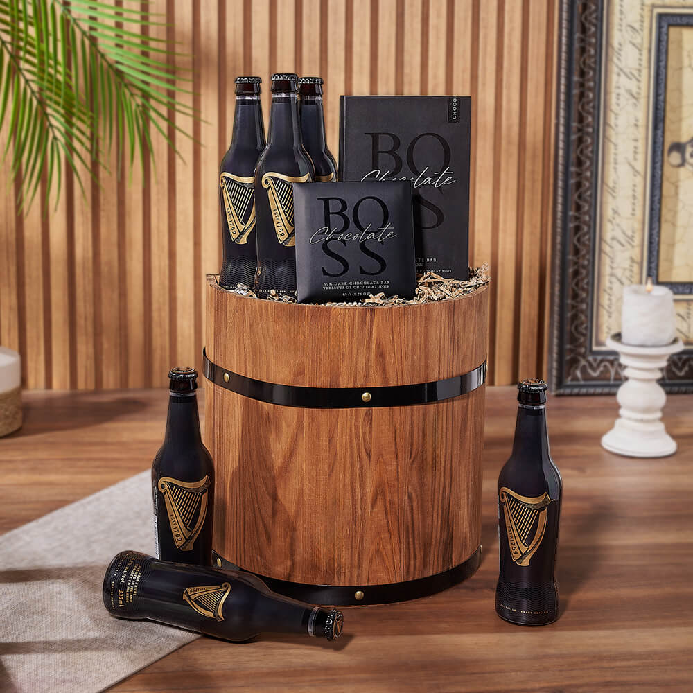 Six-Bottle Beer Gift Half Barrel – how the gift is presented