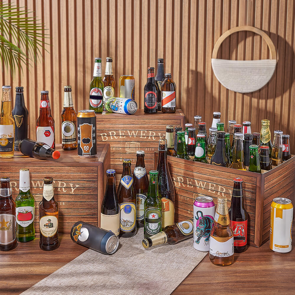 Years of Cheers Beer Basket – how the gift is presented
