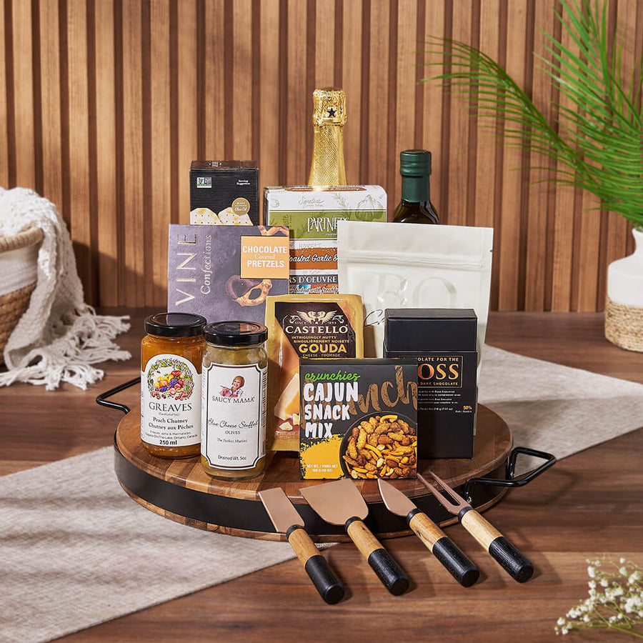 Champagne & Cheese Platter Gift Set, champagne gift, champagne, sparkling wine gift, sparkling wine, cheese board gift, cheese board, Hamilton delivery