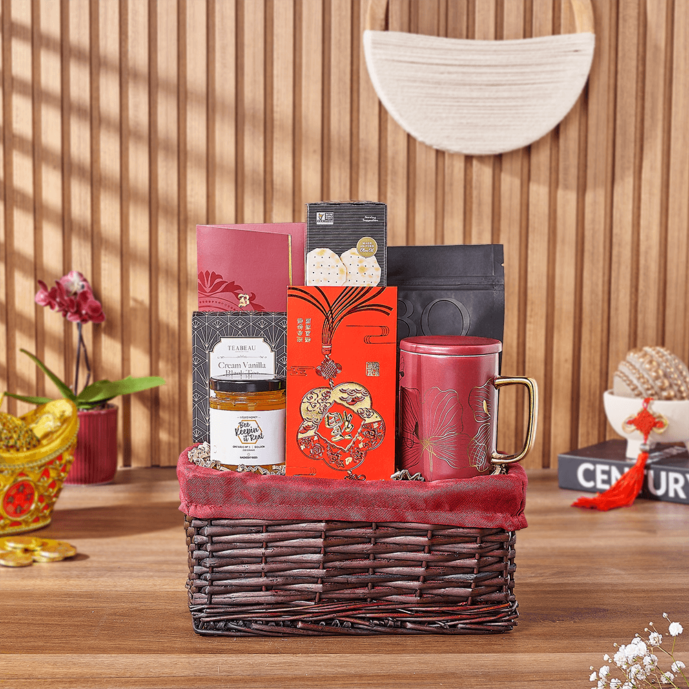 Chinese New Year Wicker Basket Gift – how the gift is presented