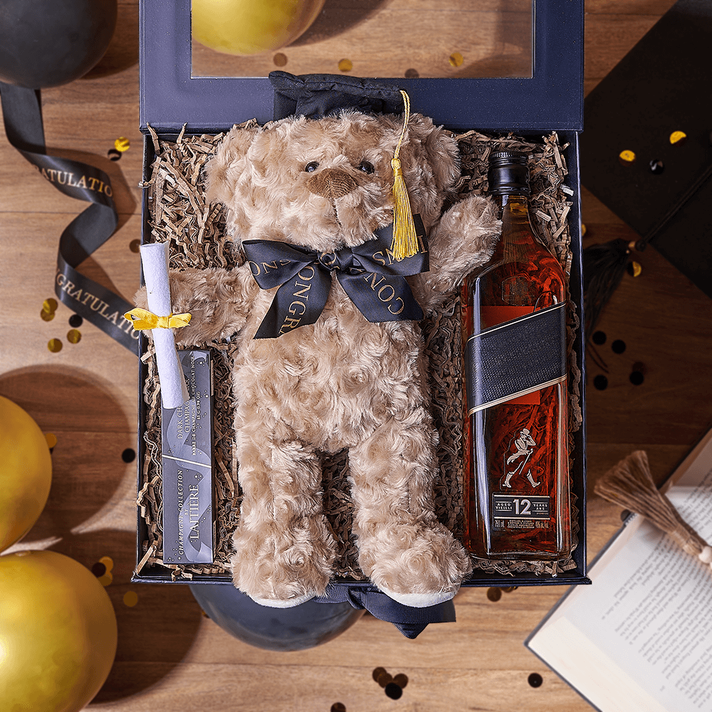 Signature Whiskey and Dark Chocolate Bar Gift Basket – how the gift is presented