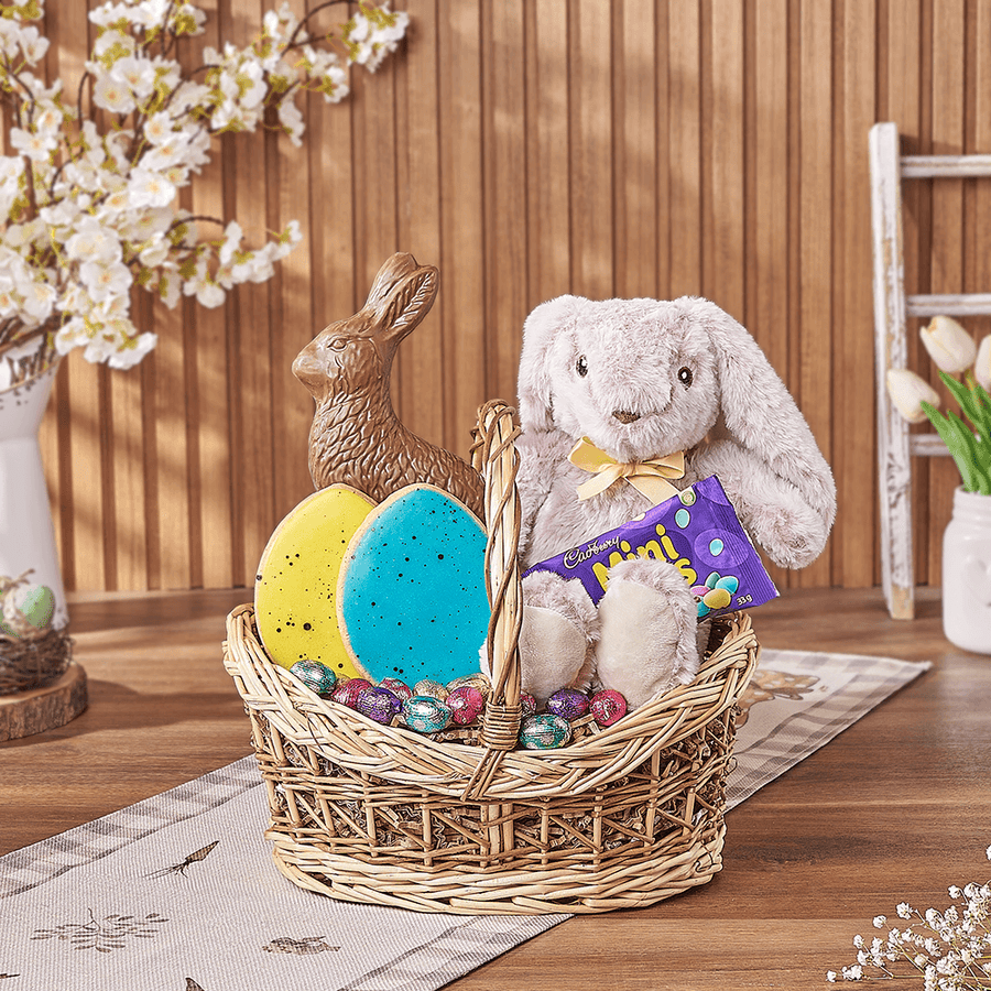 Easter Bunny Chocolate Treat Basket, plush gift, plush, chocolate gift, chocolate, easter gift, easter, Hamilton delivery