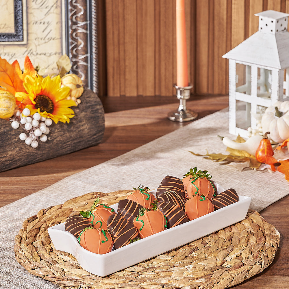 Fall Chocolate Strawberry Gift – how the gift is presented