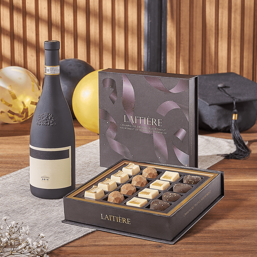 Graduation Wine & Truffle Gift, graduation gift, graduation, wine gift, wine, chocolate gift, chocolate, Hamilton delivery