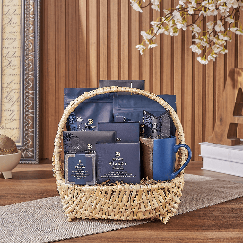 Halal Dark Bruges Chocolate Basket – how the gift is presented