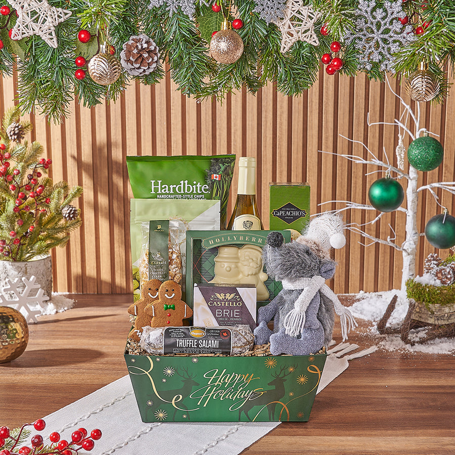 Holiday Wine & Charcuterie Gift Basket, christmas gift, christmas, chocolate gift, chocolate, cookie gift, cookie, wine gift, wine, Hamilton delivery