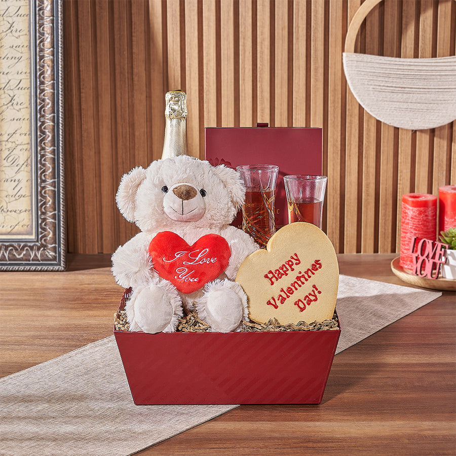 Kingsway Valentine’s Day Basket from Hamilton Baskets - Champagne Gift Set - Hamilton Delivery