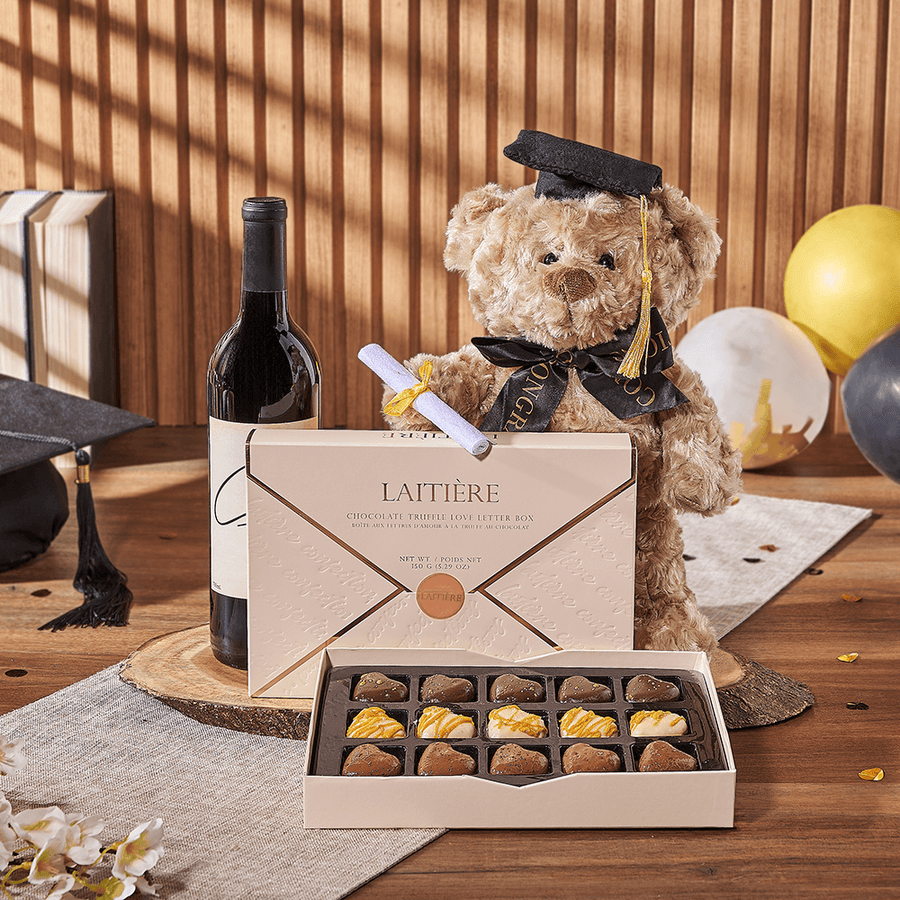 Love Letter to Graduation Gift, graduation gift, graduation, wine gift, wine, chocolate gift, chocolate, Hamilton delivery