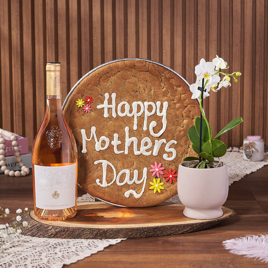 Mother's Day Cookie & Wine Gift, mothers day gift, mothers day, wine gift, wine, plant gift, plant, orchid gift, orchid, Hamilton delivery