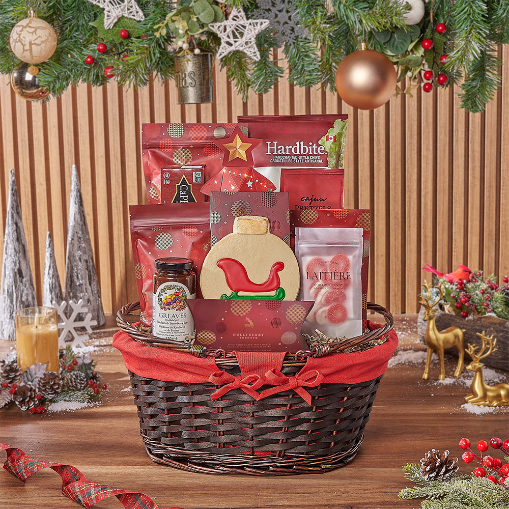 Chocolate Holiday Snack Basket – how the gift is presented