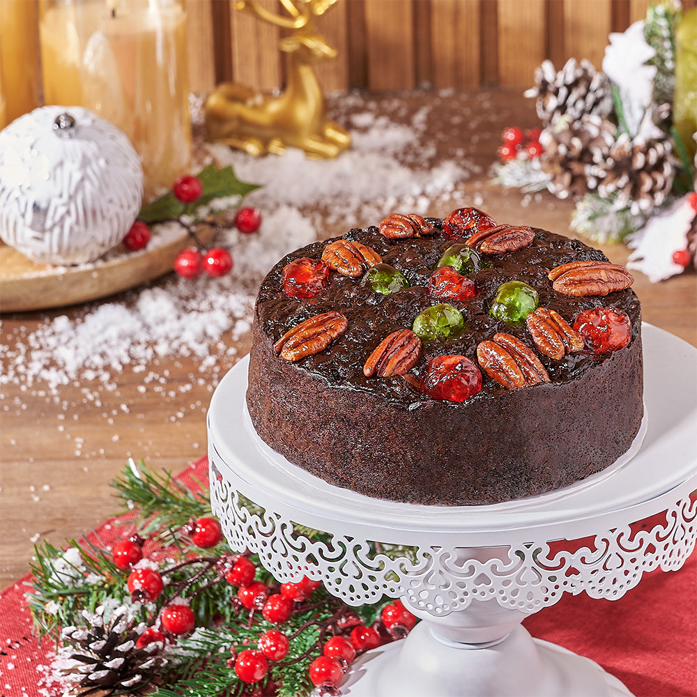 Holiday Season 6-Inch Traditional Fruitcake with Candied and Dried Fruit – how the gift is presented