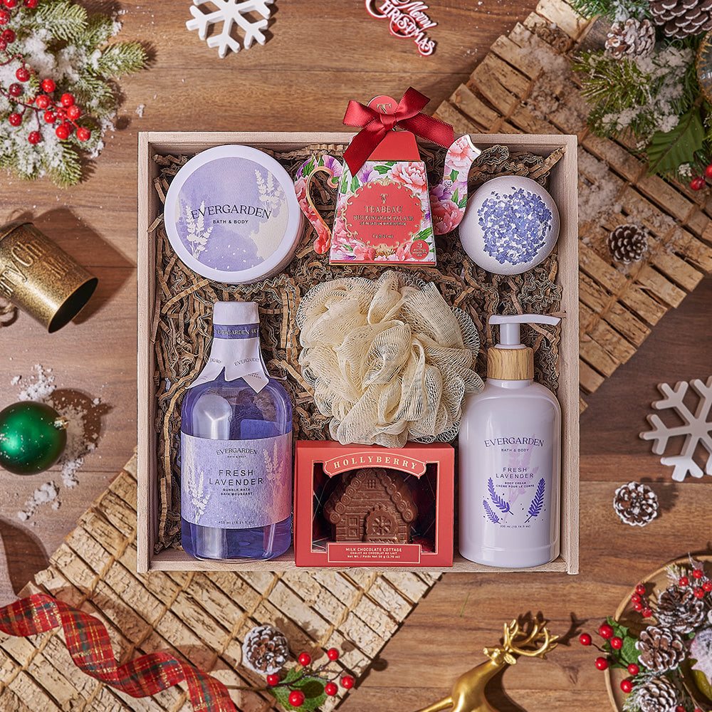 Deluxe Milk Chocolate and Earl Grey Tea Gift Basket – how the gift is presented