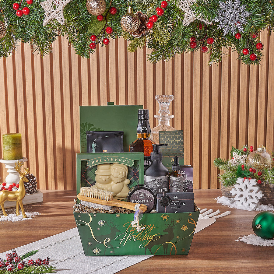 Spirits & Spa Holiday Gift Set, liquor gift, liquor, spa gift, spa, chocolate gift, chocolate, Christmas gift, Christmas, Hamilton delivery