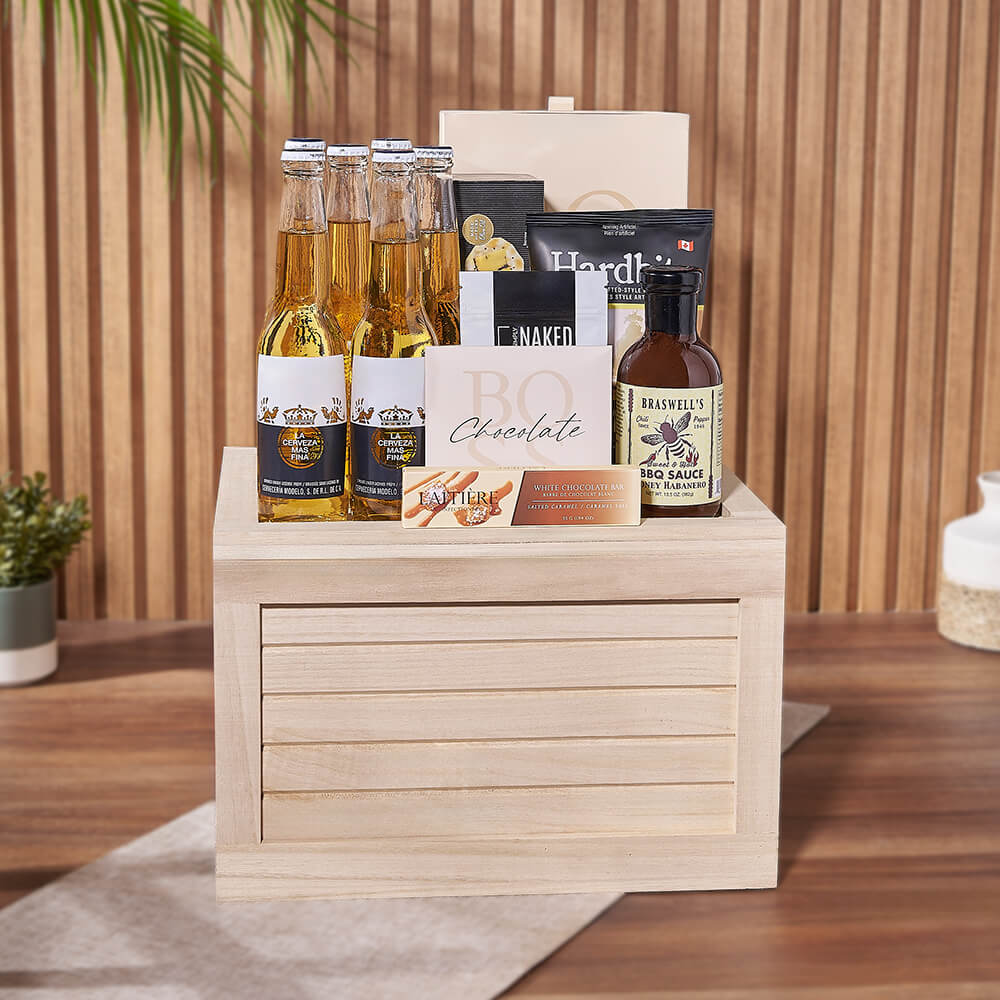 Corona Beer Crate Gift Basket – how the gift is presented