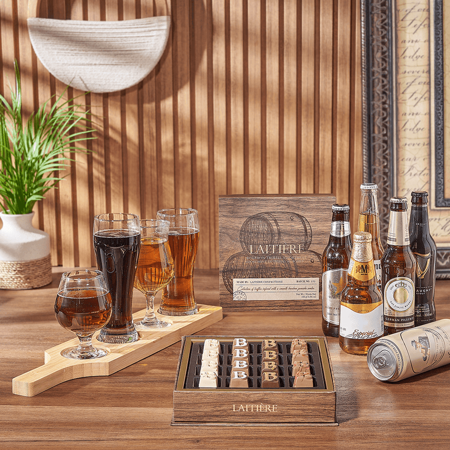 Sweet Truffle & Beer Flight, beer flight gift, beer flight, beer gift, beer, chocolate gift, chocolate, Hamilton delivery