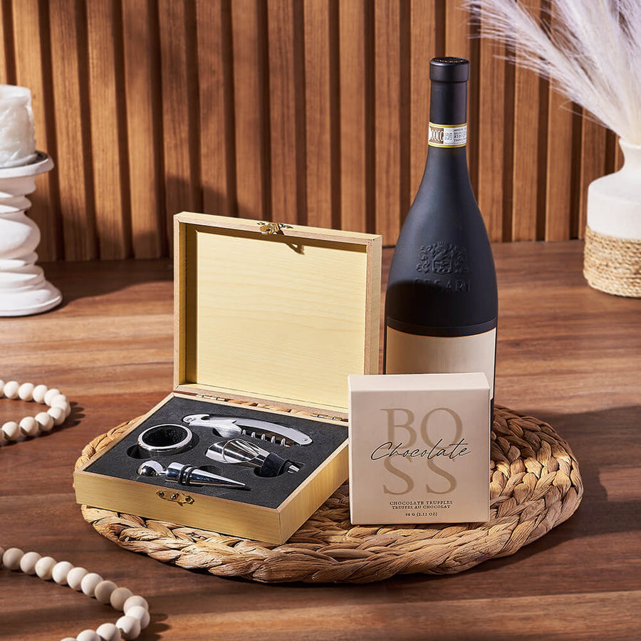 Uptown Wine & Truffles Basket, wine gift, wine, chocolate gift, chocolate, Hamilton delivery