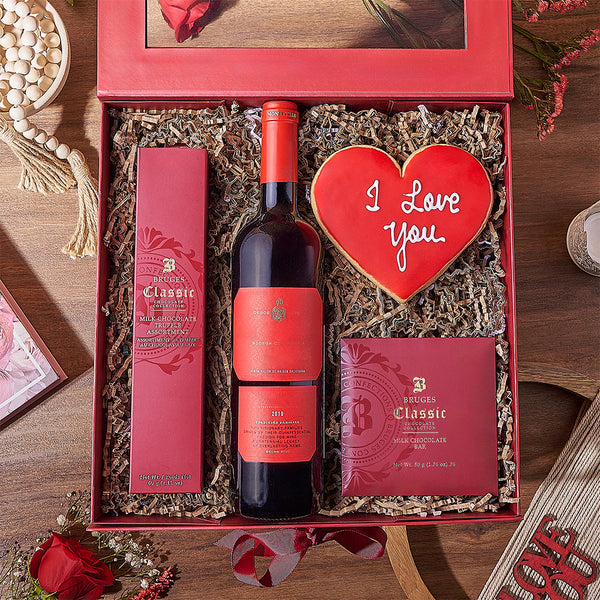 Valentine's Wine Box – Valentine's Day gift baskets – Hamilton