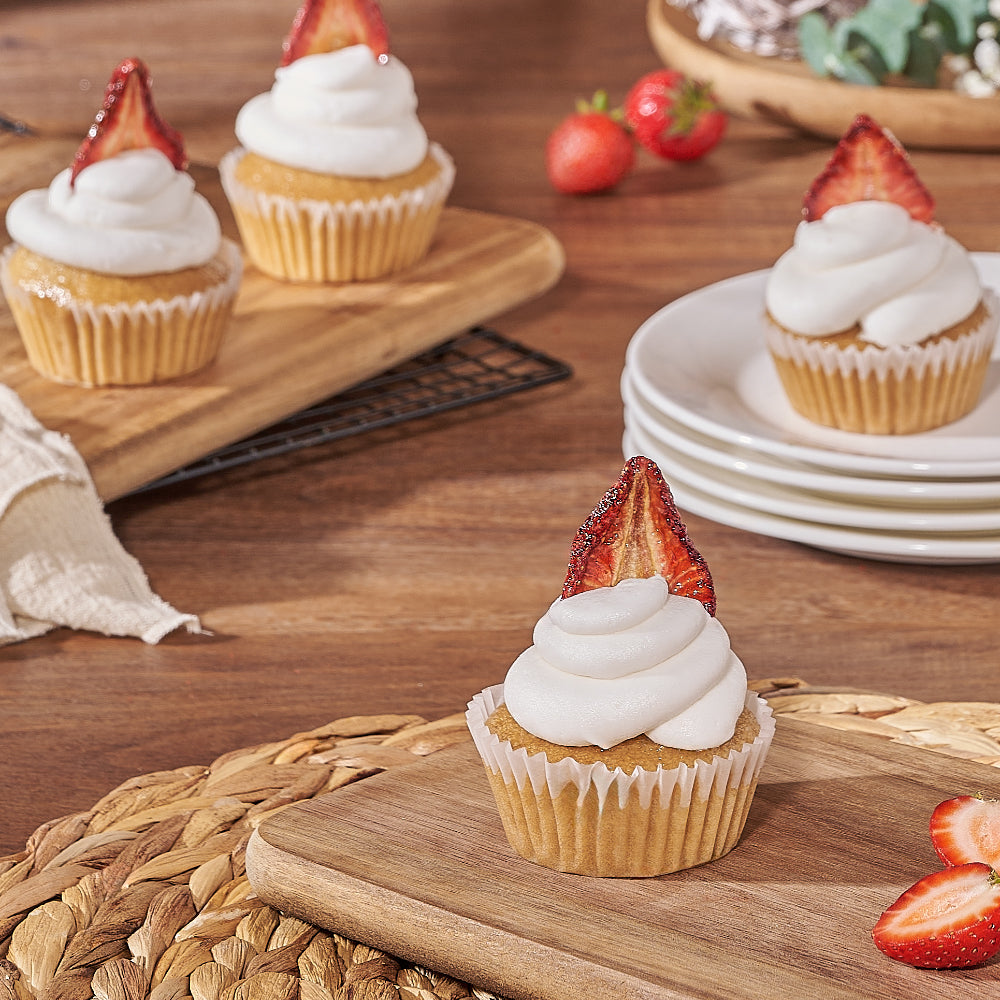 4-Pack Vegan Vanilla Cupcakes – how the gift is presented