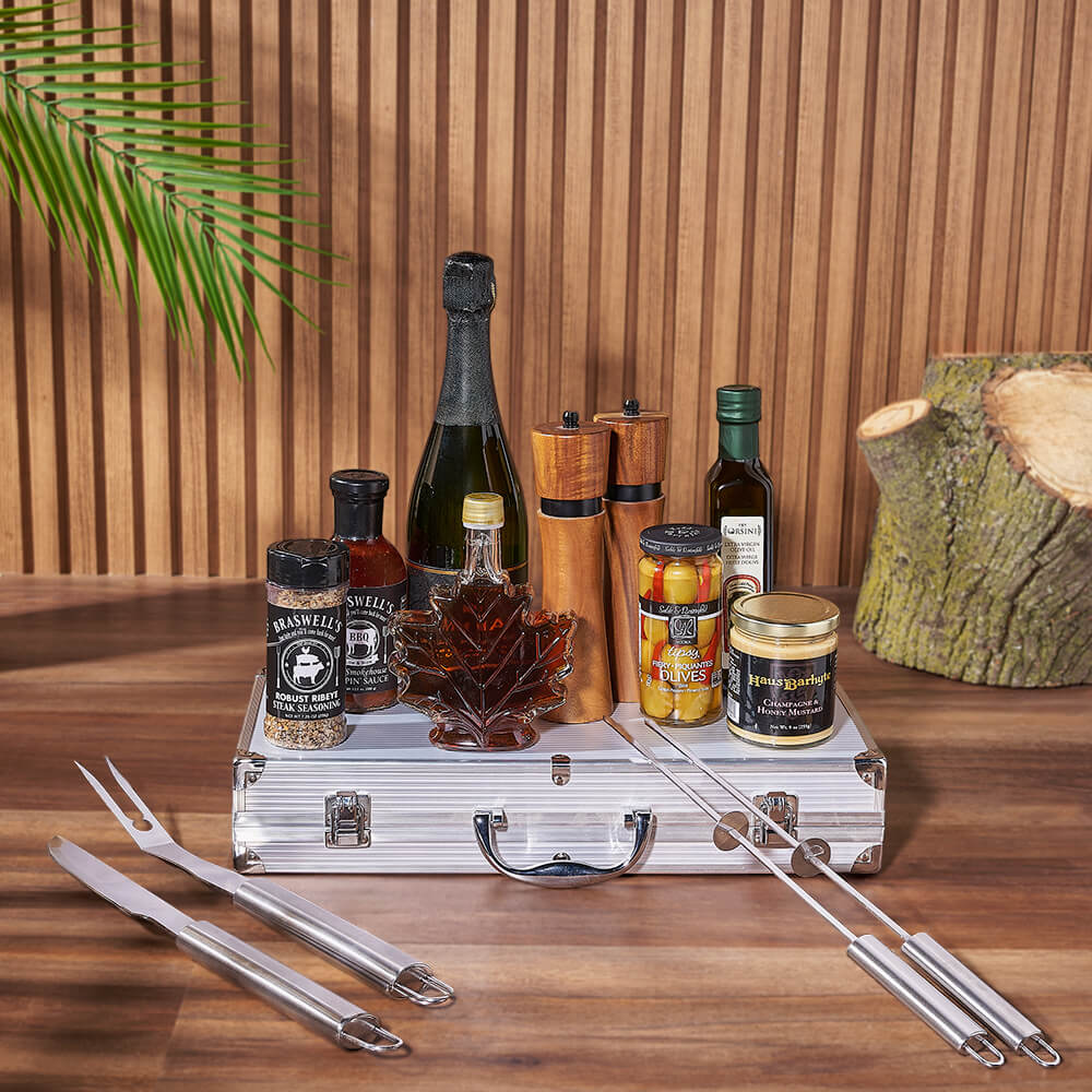 Sparkling Wine BBQ Gift Set – how the gift is presented