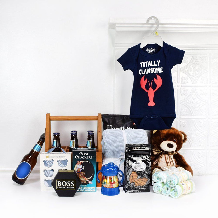 Packed with items tailored to delight both parent and baby, this thoughtful ensemble is the perfect gesture for baby showers or congratulatory occasions, Hamilton delivery