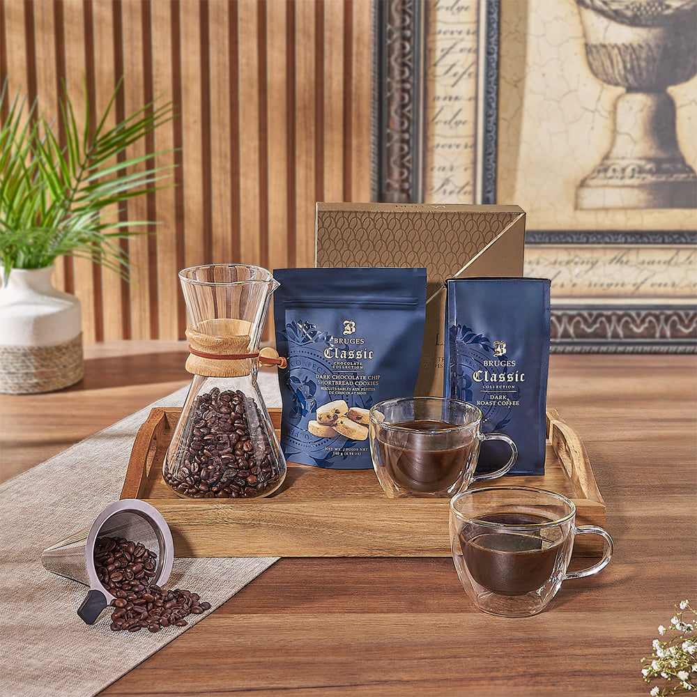 Delight any coffee aficionado with the Forest Hill Coffee &amp; Snack Tray - Hamilton Baskets