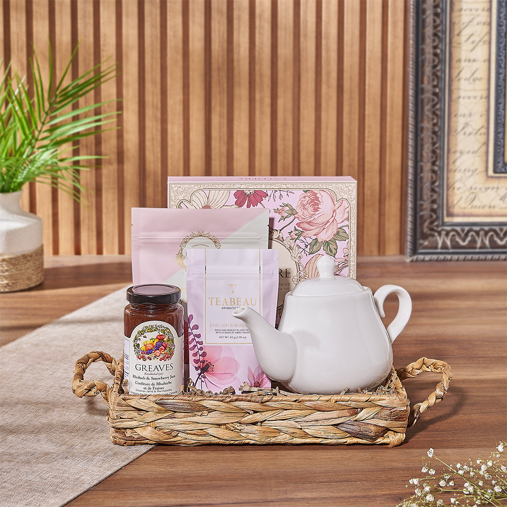 Spot of Tea Gift Tray from Hamilton Baskets, enjoy a stunning gift set with enough to entertain - Hamilton Delivery