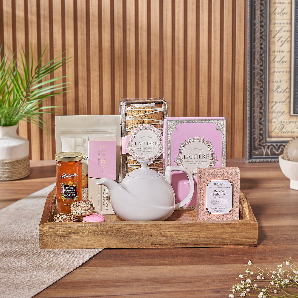 Enjoy a tea gift in bed with the Cookies &amp; Tea Gift Set! Hamilton delivery