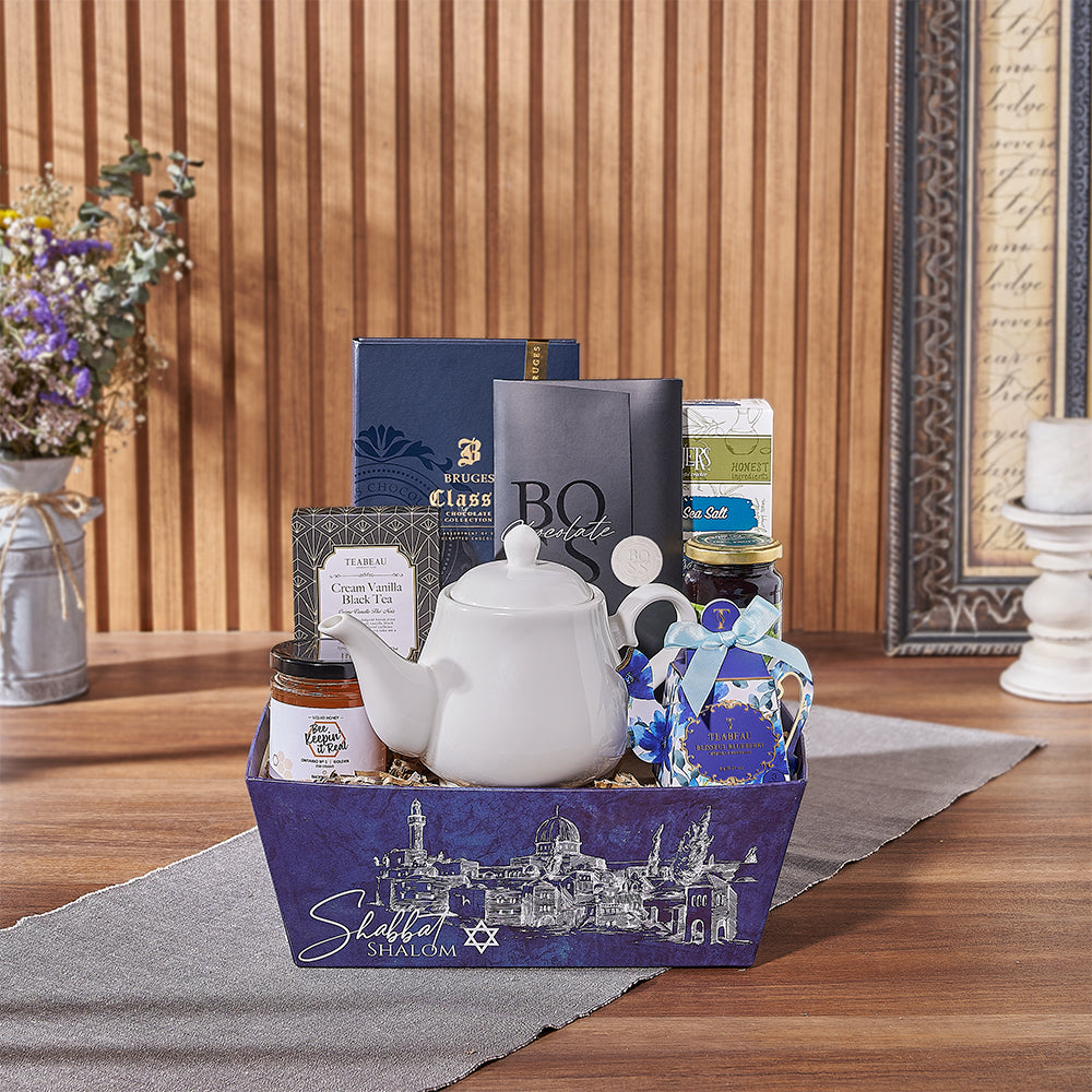 The Cozy Kosher Tea &amp; Chocolate Gift Tray has everything you need for a gourmet experience, Hamilton delivery 