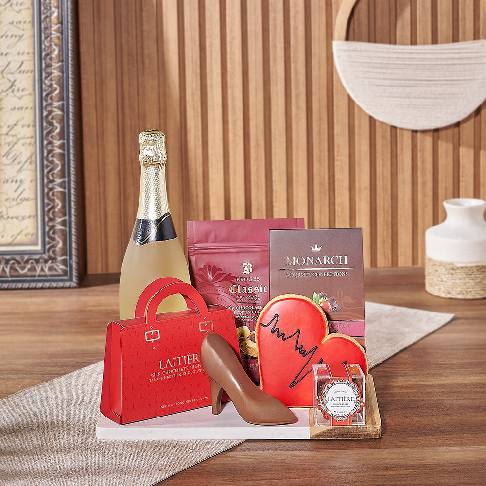 Bubbly &amp;amp; Sweet Valentine's Gift Basket makes an exquisite gift - Hamilton Delivery