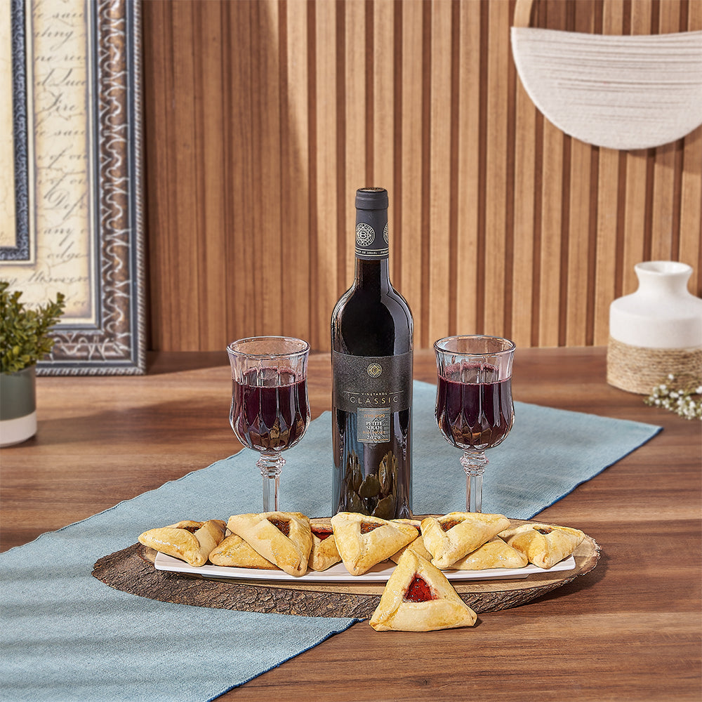Purim Wine &amp; Cookie Gift