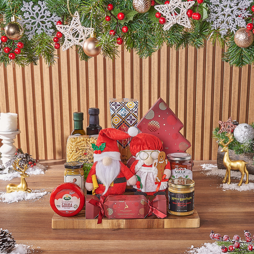 Holiday Gourmet Olive Oil Basket – how the gift is presented