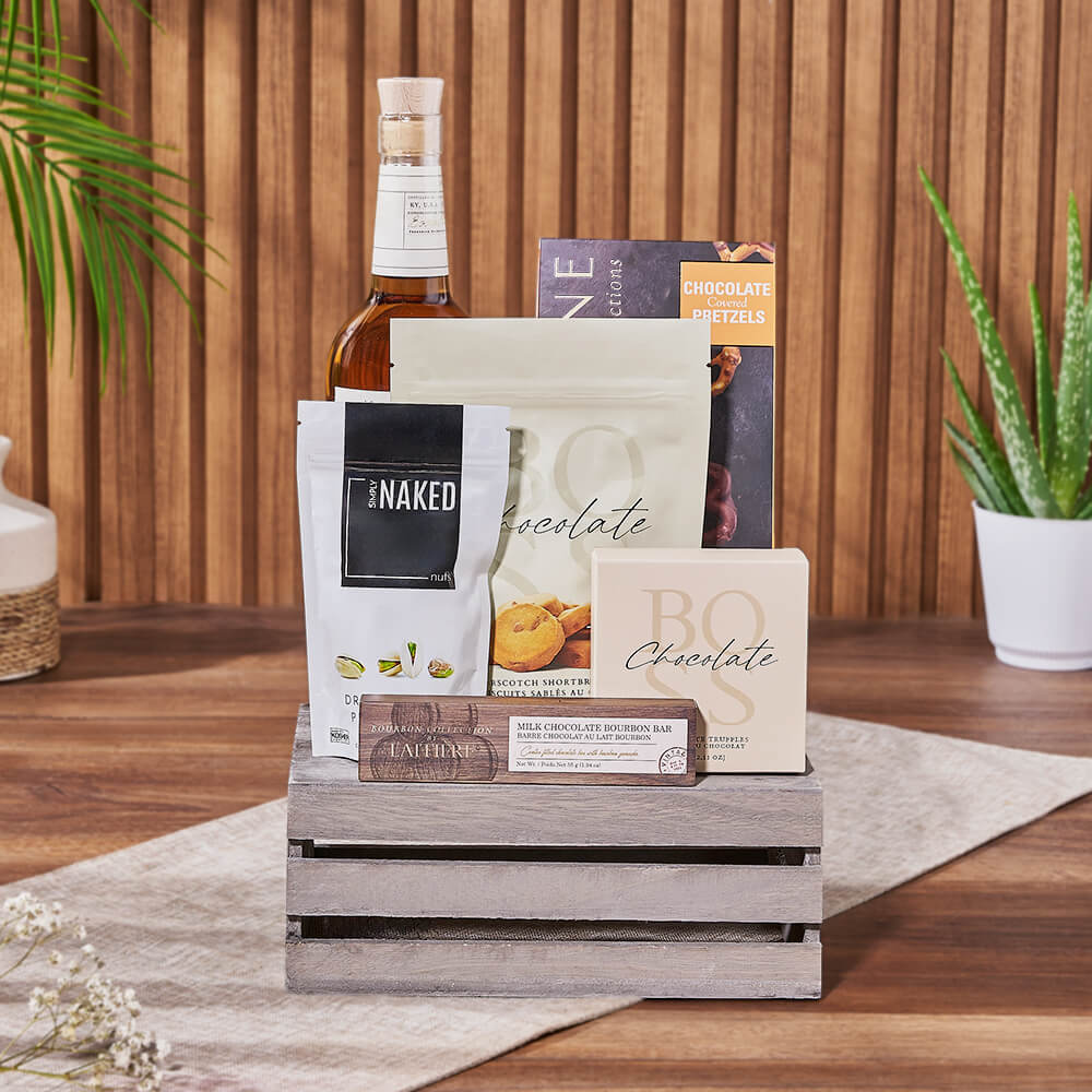 Annex Liquor &amp; Snack Basket, liquor gift, liquor, nuts gift, nuts, Hamilton delivery
