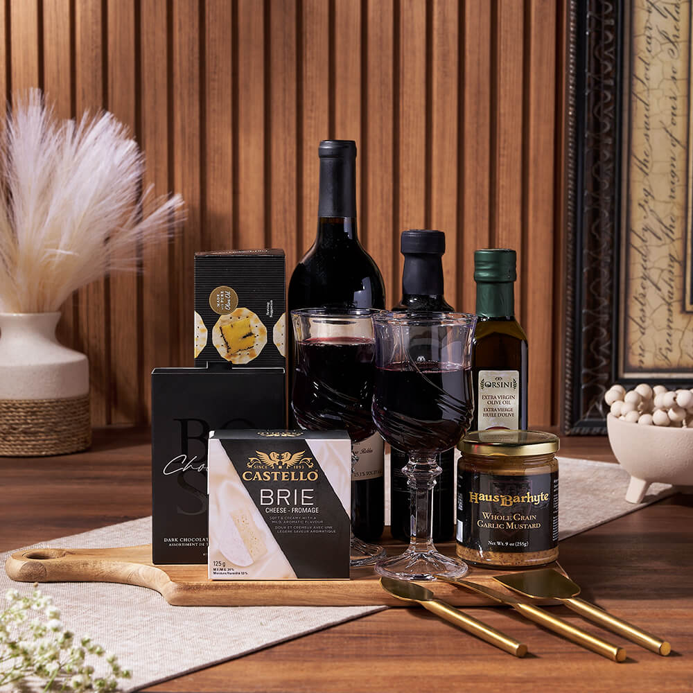 Custom Anniversary Gift Baskets - Appetizing Wine Gift Board