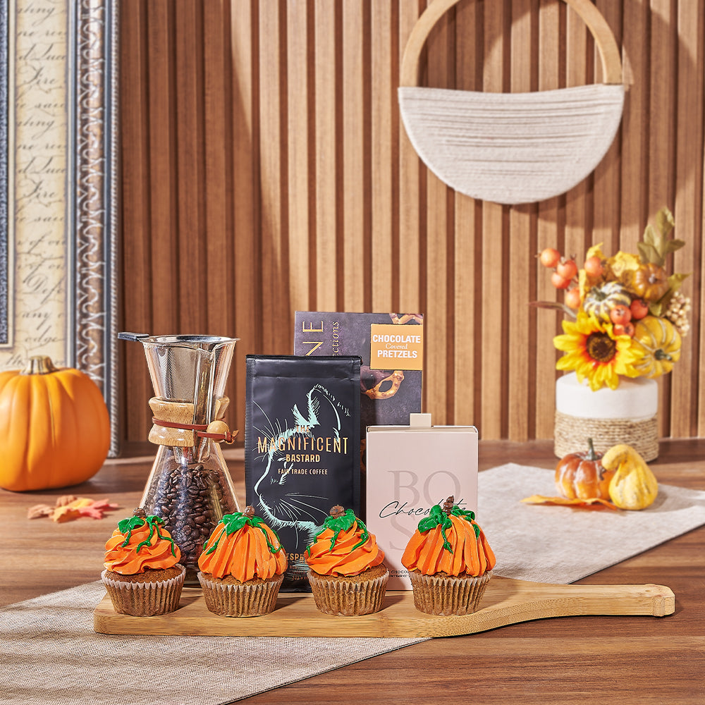 Basket of Thanksgiving Treats, cupcake gift, cupcake, dessert gift, dessert, thanksgiving gift, thanksgiving, Hamilton delivery