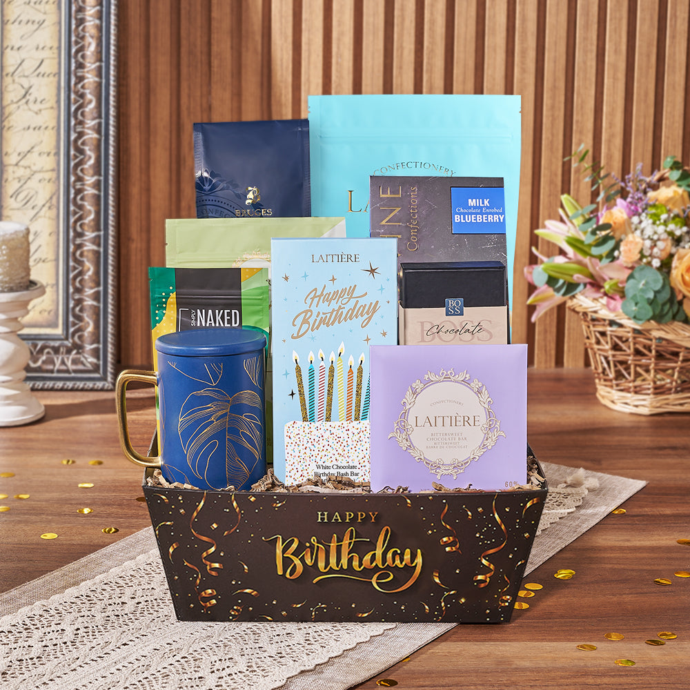 Birthday Coffee Time Gift Tray – how the gift is presented