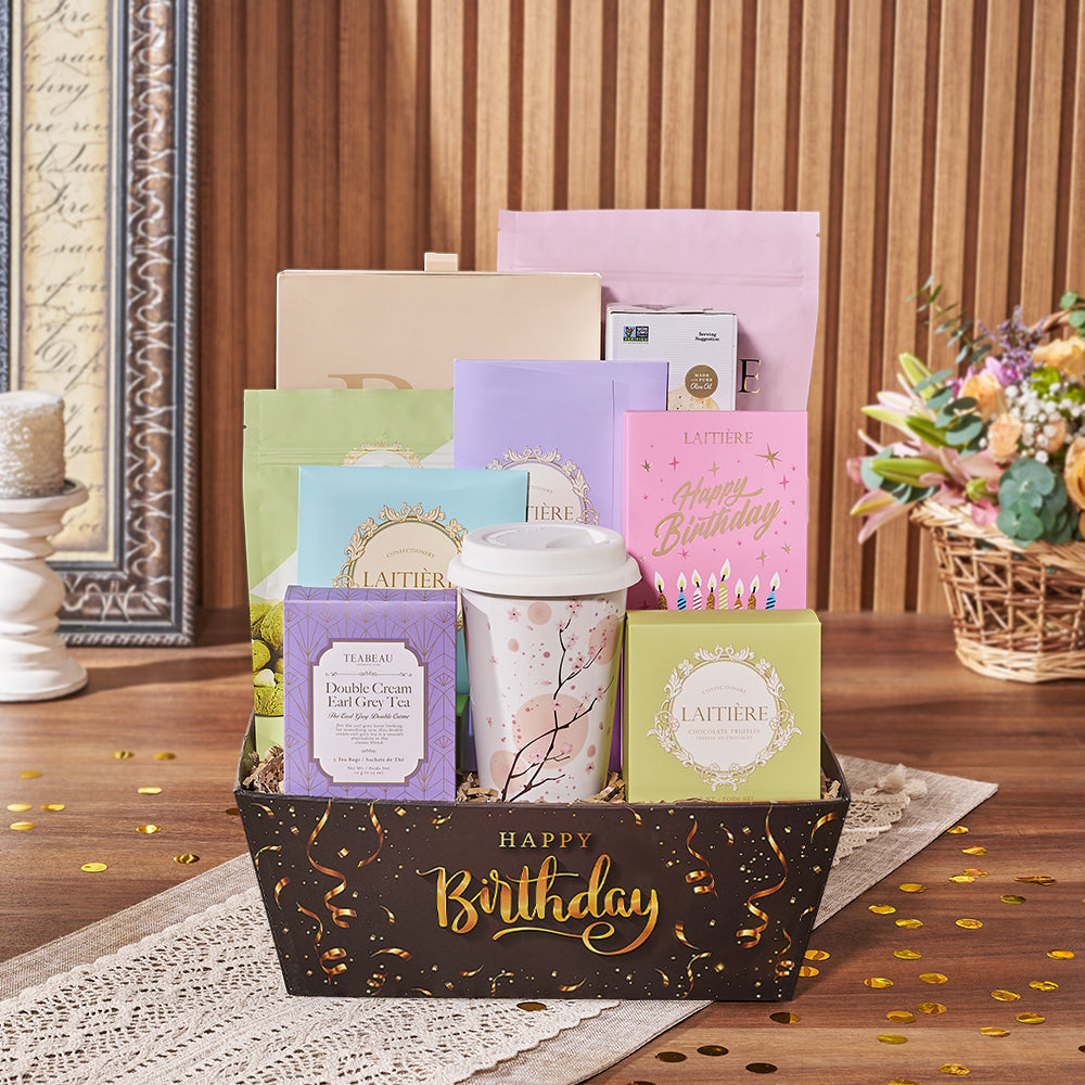 Birthday Tea &amp; Goodies Gift, birthday gift, birthday, tea gift, tea, cookie gift, cookie, chocolate gift, chocolate, Hamilton delivery