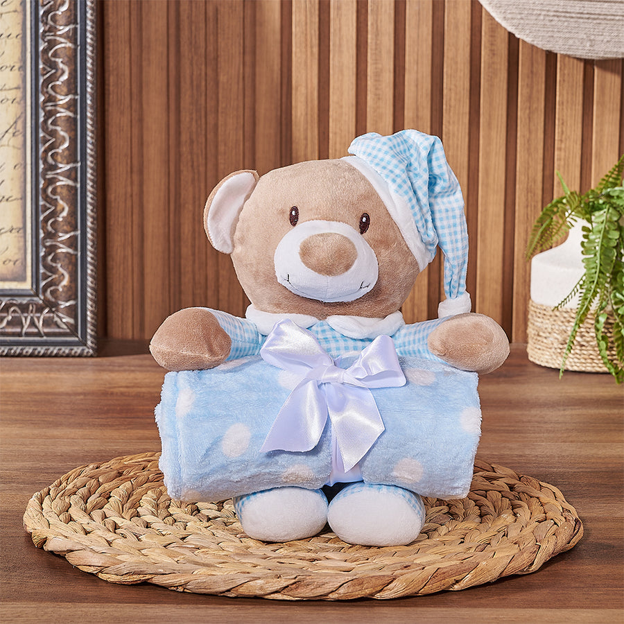 Blue Hugging Blanket Bear from Hamilton Baskets - Hamilton Delivery