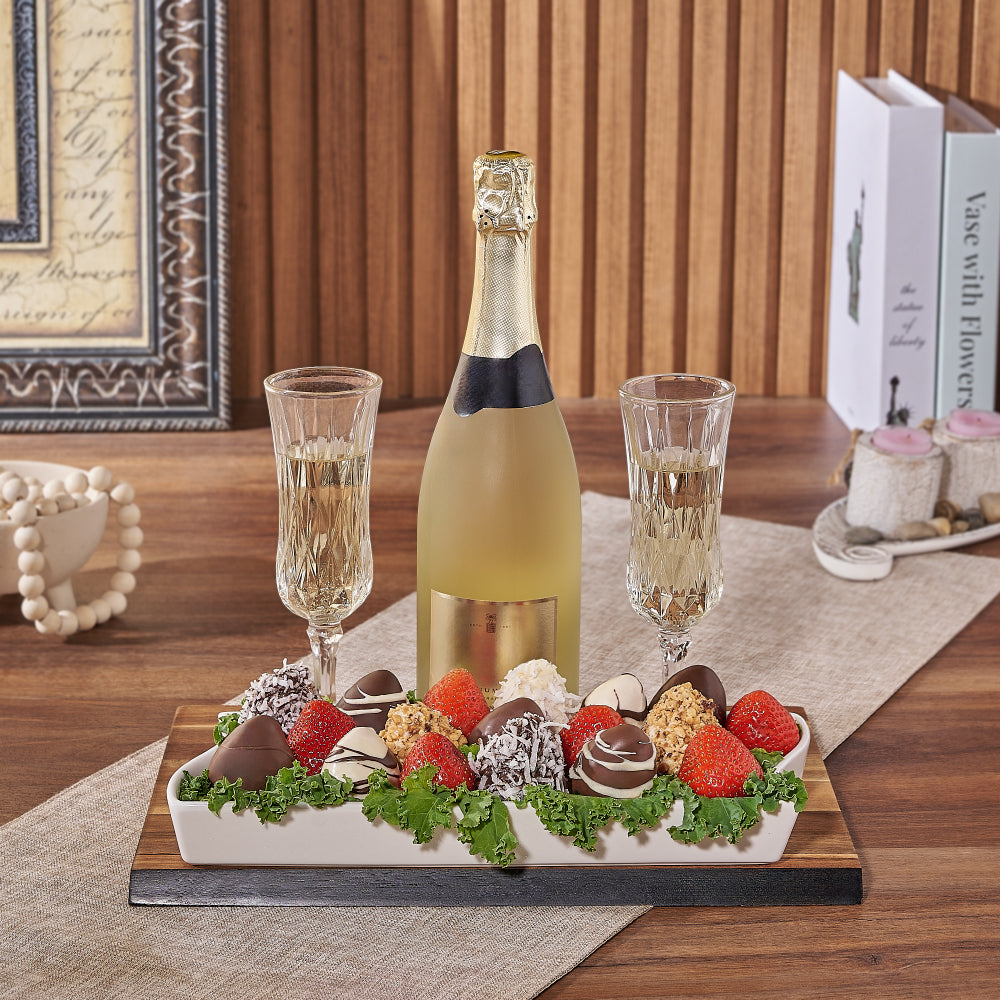 Brockton Champagne &amp; Chocolate Dipped Strawberries Gift, champagne gift, champagne, sparkling wine gift, sparkling wine, chocolate strawberry gift, chocolate strawberry, Hamilton delivery