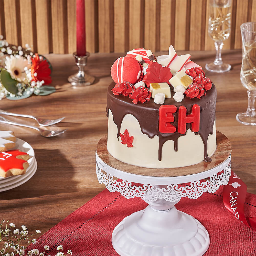 Canada Day Cream Cheese Frosting Cake 6-Inch – how the gift is presented