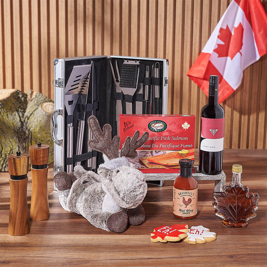 Canada Day Wine & Grilling Gift, wine gift, wine, grill gift, grill, canada day gift, canada day, Hamilton delivery