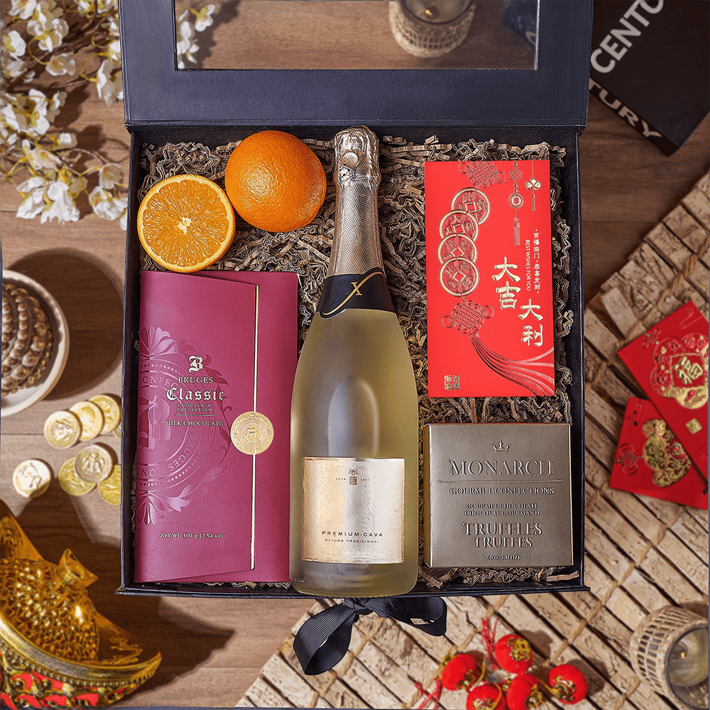Chinese New Year Sparkling Wine Gift, Hamilton – how the gift is presented
