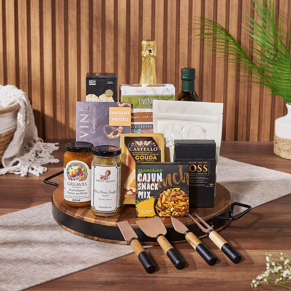 Champagne &amp; Cheese Platter Gift Set, champagne gift, champagne, sparkling wine gift, sparkling wine, cheese board gift, cheese board, Hamilton delivery