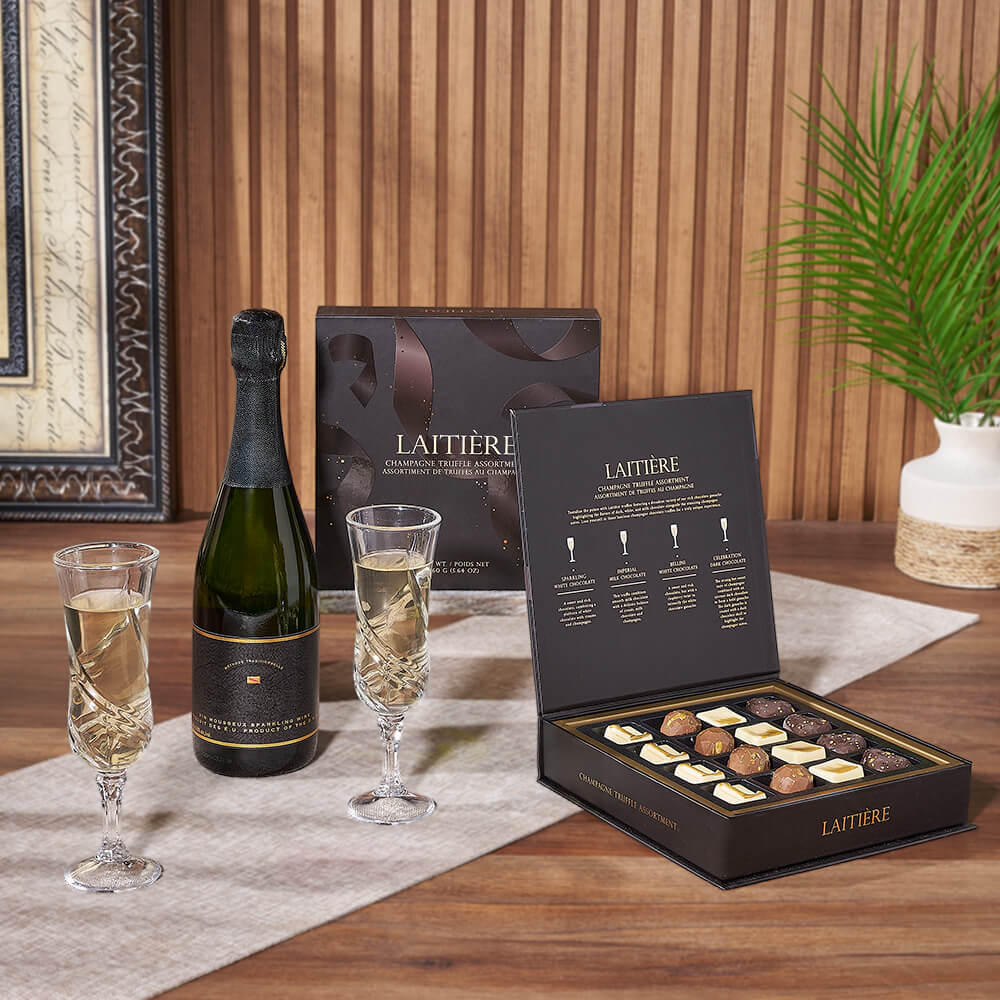 Champagne & Truffles for Two Gift, champagne gift, champagne, sparkling wine gift, sparkling wine, chocolate gift, chocolate, Hamilton delivery