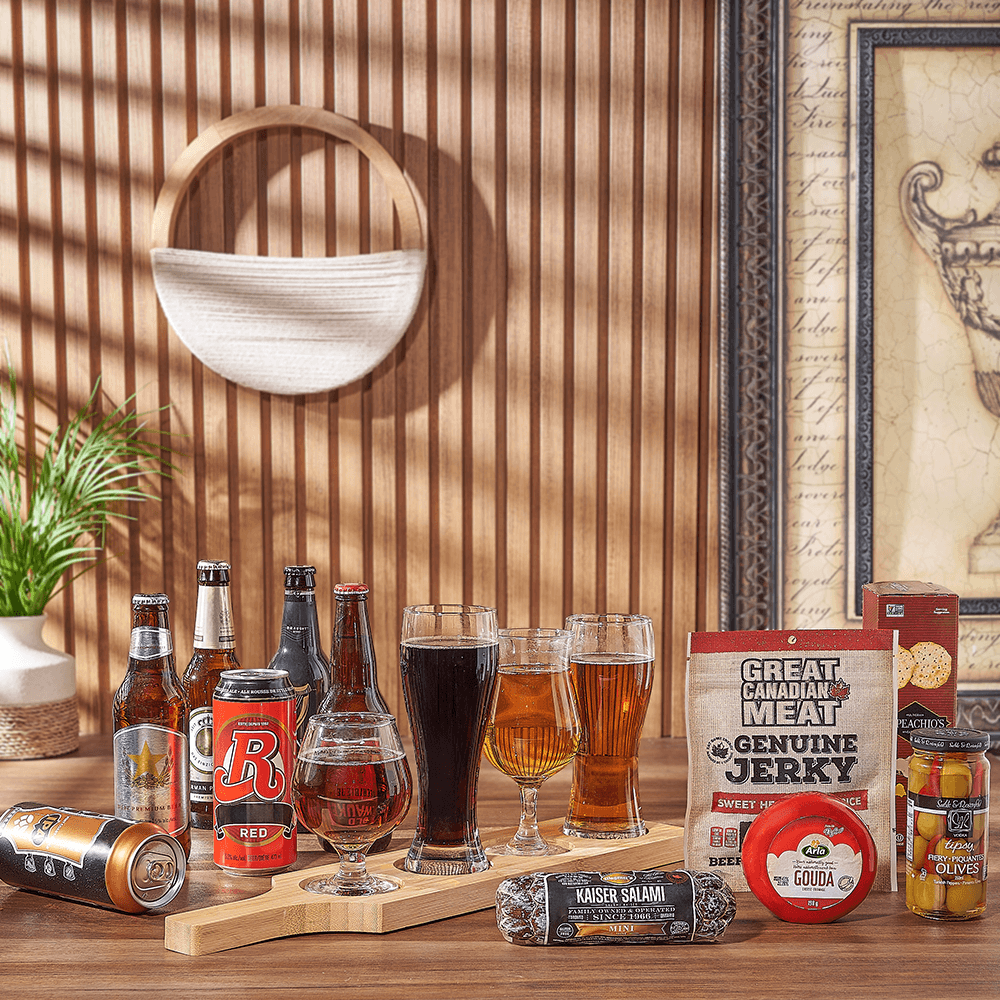 Charcuterie &amp; Beer Flight Gift, beer gift, beer, charcuterie gift, charcuterie, beer flight gift, beer flight, Hamilton delivery