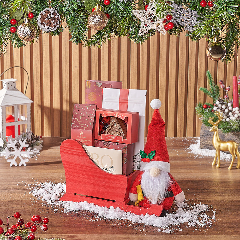 Chocolate Truffles &amp; Christmas Sleigh Basket, christmas gift, christmas, chocolate gift, chocolate, Hamilton delivery