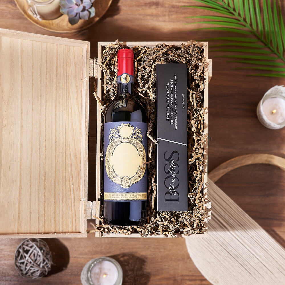 Chocolate &amp; Wine Gourmet Gift Basket, wine gift, wine, chocolate gift, chocolate, Hamilton delivery